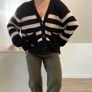 Almada cashmere striped cardigan